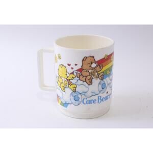 Care Bears, Message Mug, Plastic, Cup, Vintage, Collectible, Drinkware,